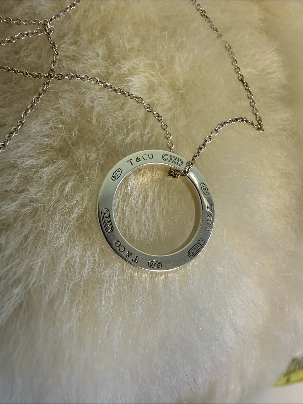 Tiffany & Co. 1837 Circle Pendant Necklace Sterling Silver 925 16”